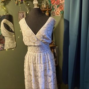 Adrianna Papell 22W White Lace Sundress